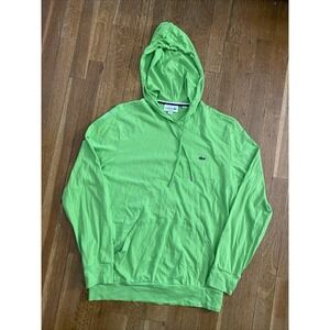 Lacoste TH9349 Lime Green Light Weight Hoodie Green Croc Men's Size Medium Read